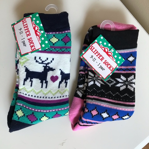 Pair Holiday Slipper Socks - Picture 1 of 3